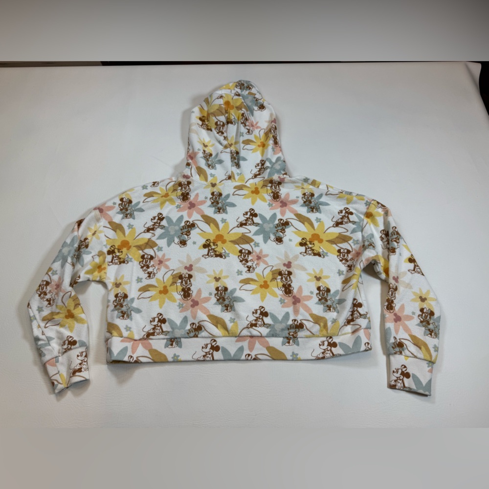Disney Store Minnie Mouse Ladies' Floral Hooded Sweatshirt size small (bin DD) - Picture 2 of 9